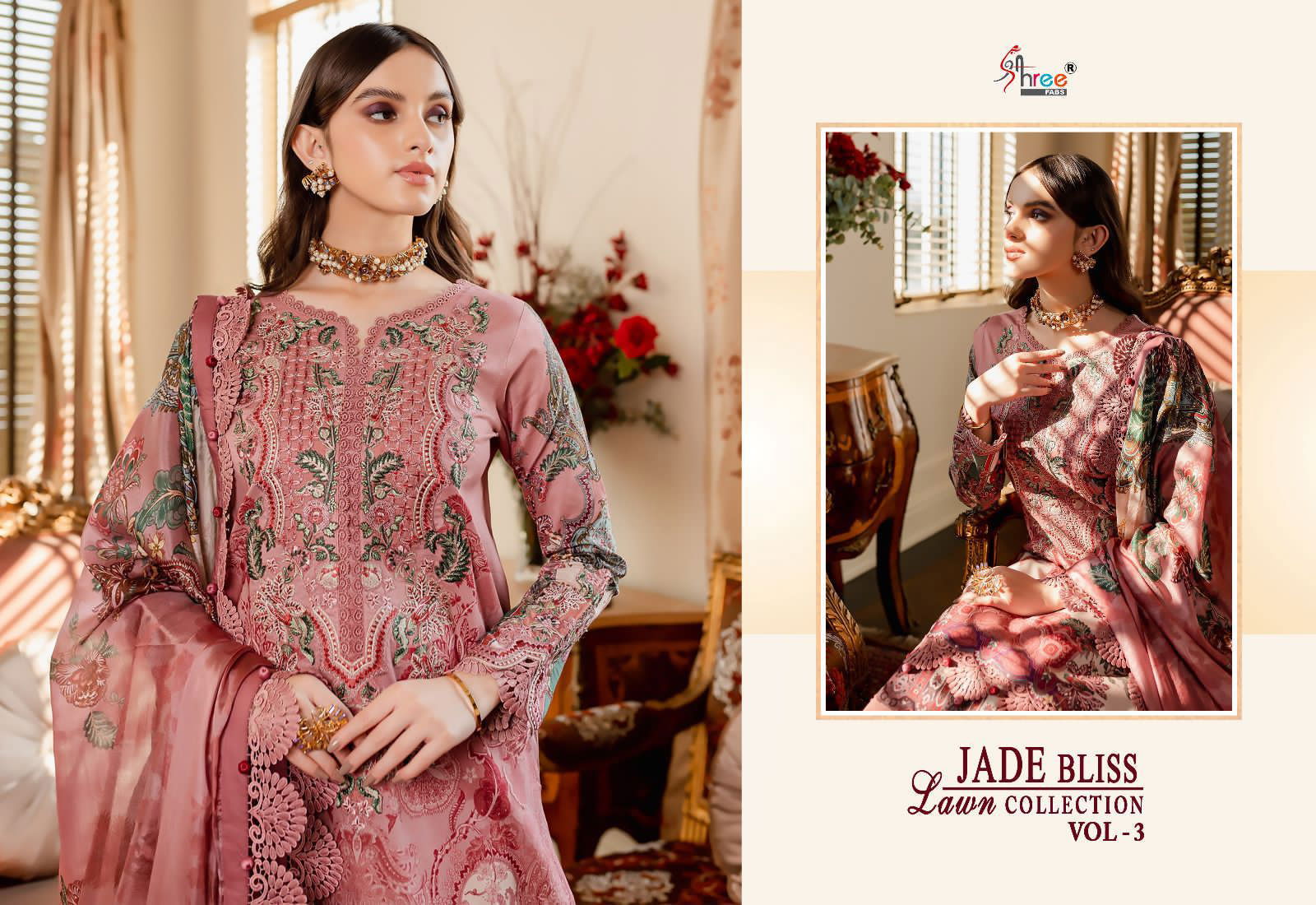 Jade Bliss Lawn Collection Vol 3 By Shree Pakistani Suits Catalog